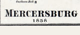 1858 Map of Mercersburg Franklin County Pennsylvania