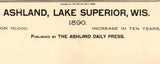 1890 Panoramic Map of Ashland Lake Superior Wisconsin