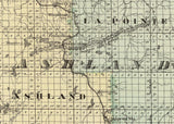 1878 Map of Ashland and Bayfield County Wisconsin Apostle Islands