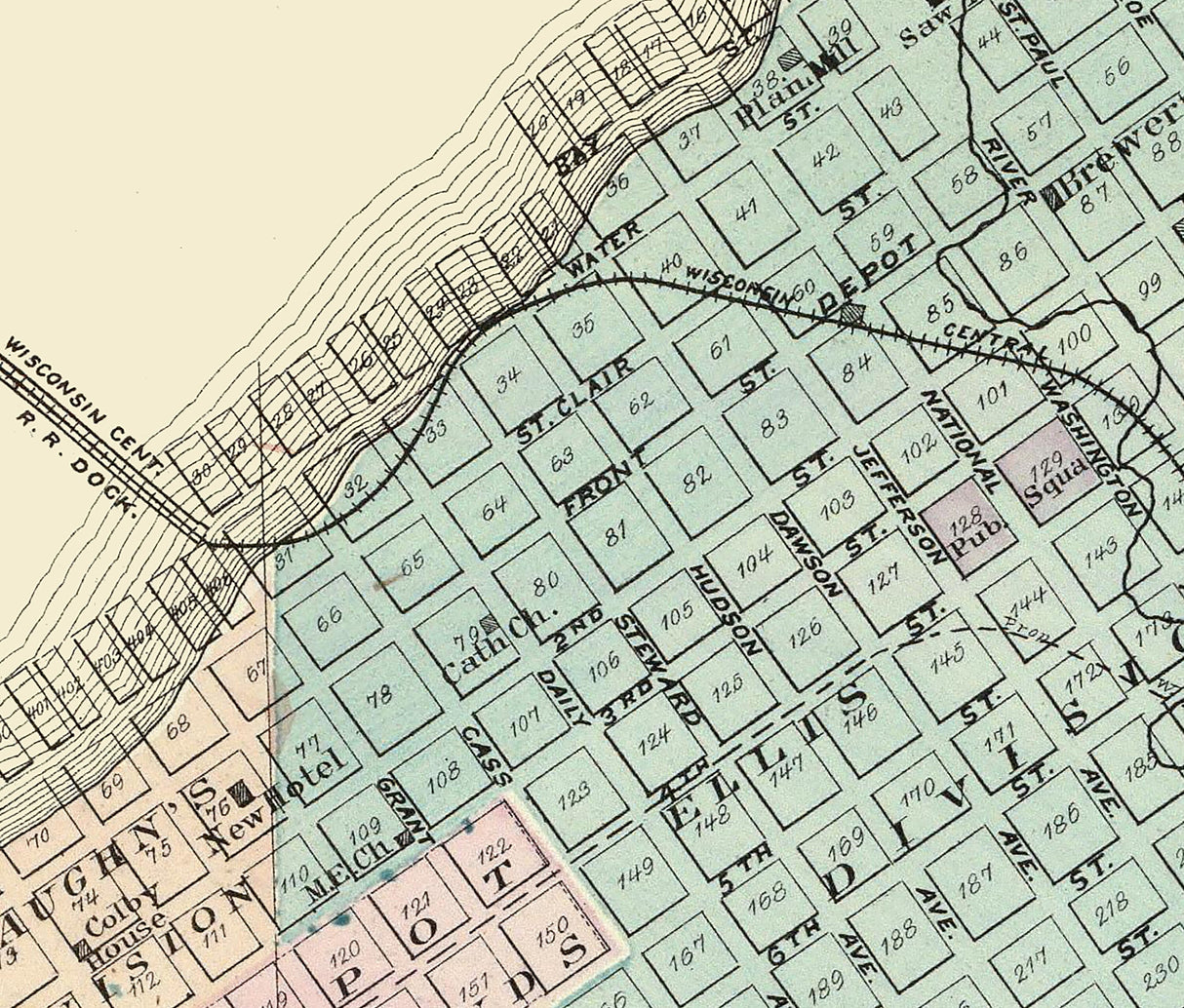 1878 Map of Ashland Wisconsin