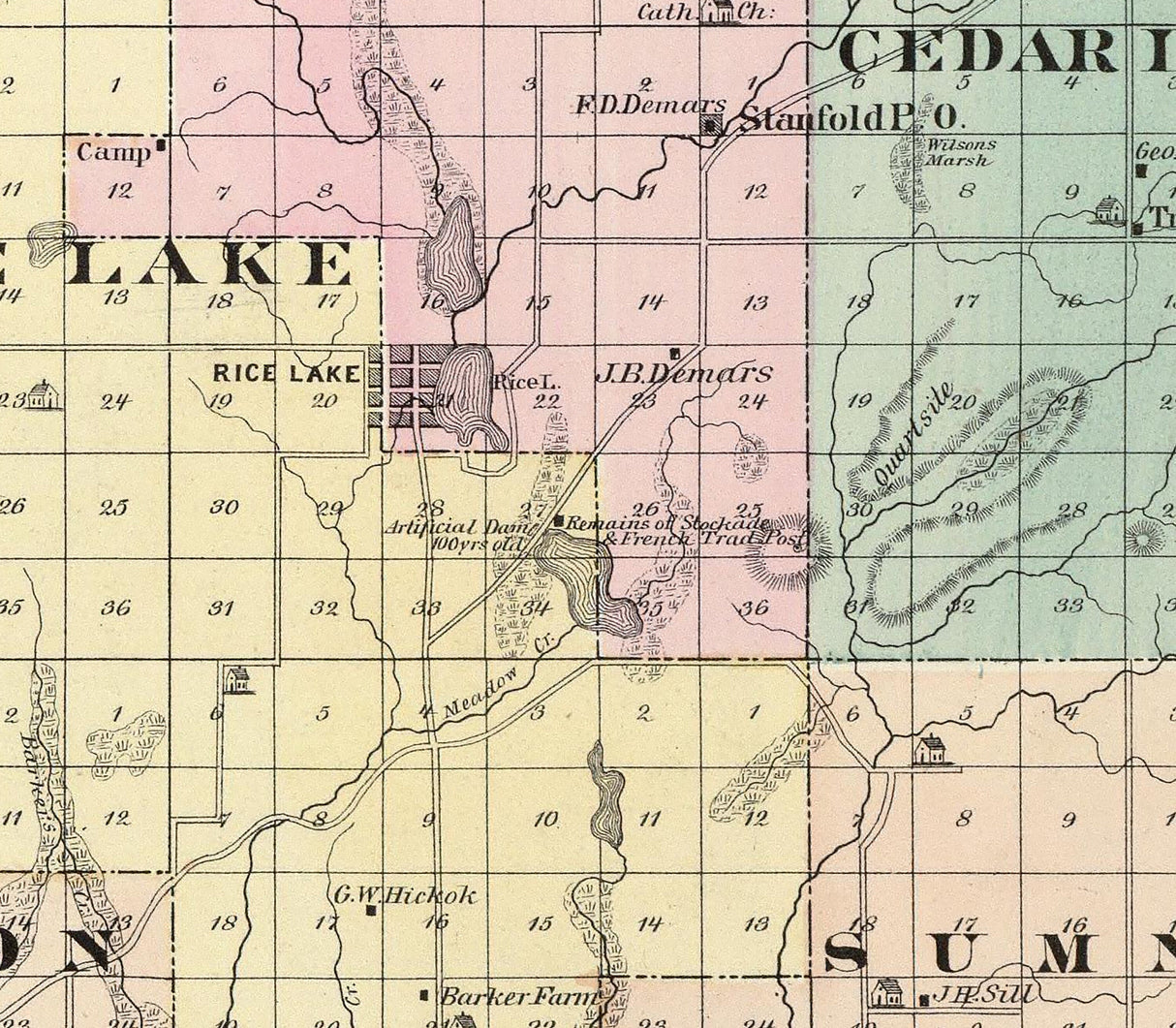 1878 Map of Barron County Wisconsin