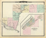 1878 Map of Pepin County Wisconsin Durand