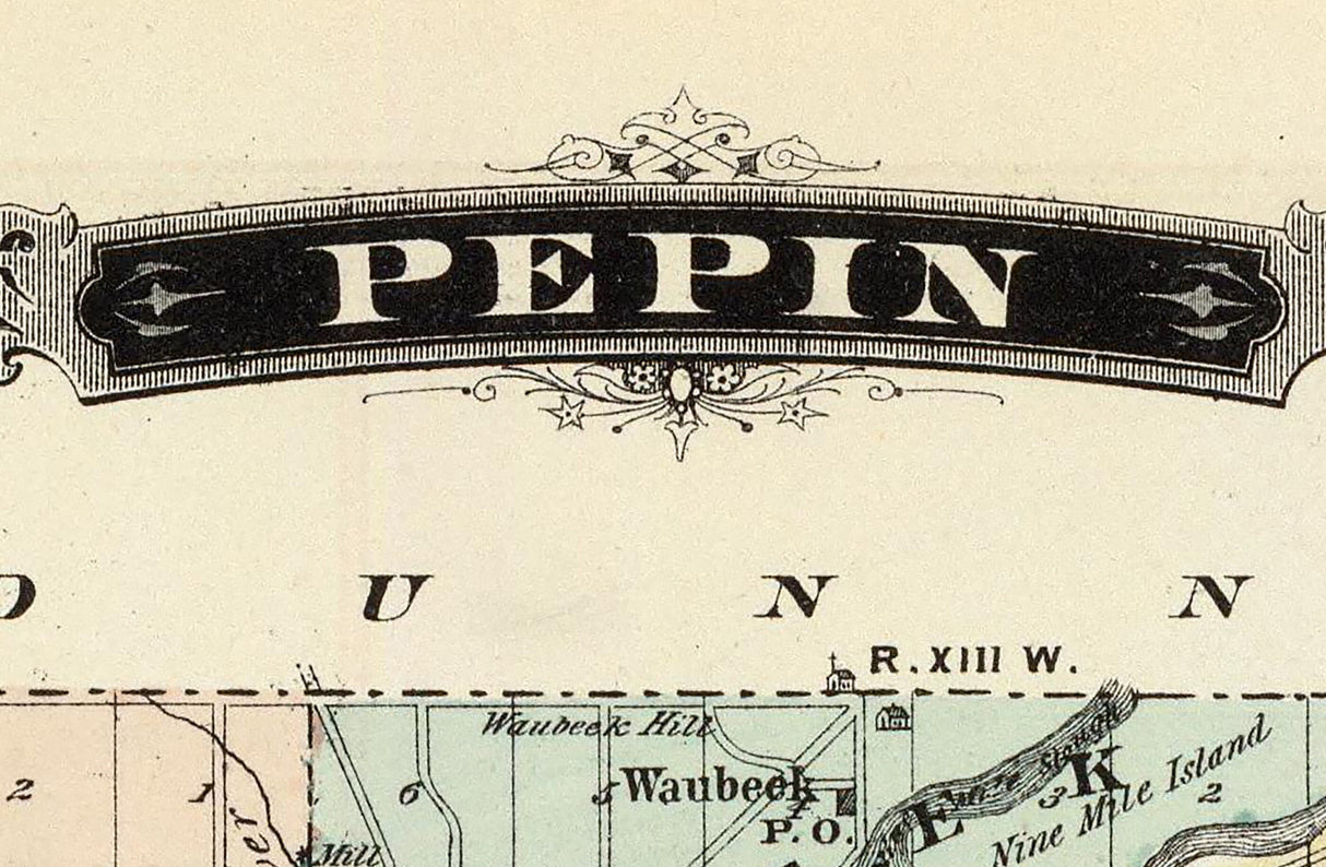1878 Map of Pepin County Wisconsin Durand