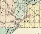 1878 Map of Pepin County Wisconsin Durand