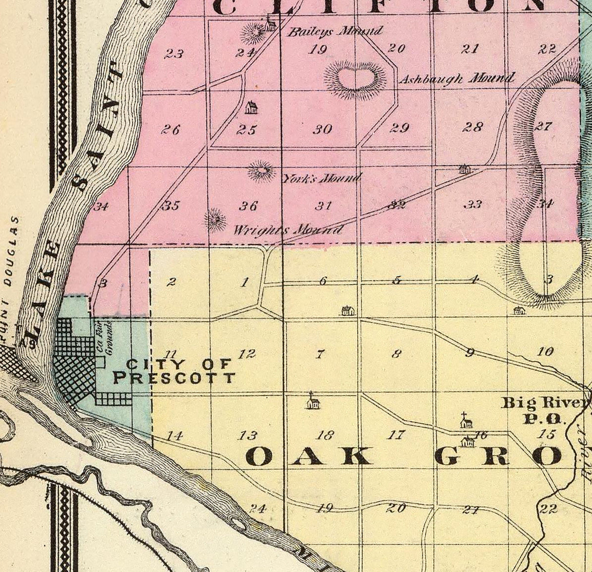 1878 Map of Pierce County Wisconsin