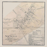 1859 Map of New Vienna Clinton County Ohio