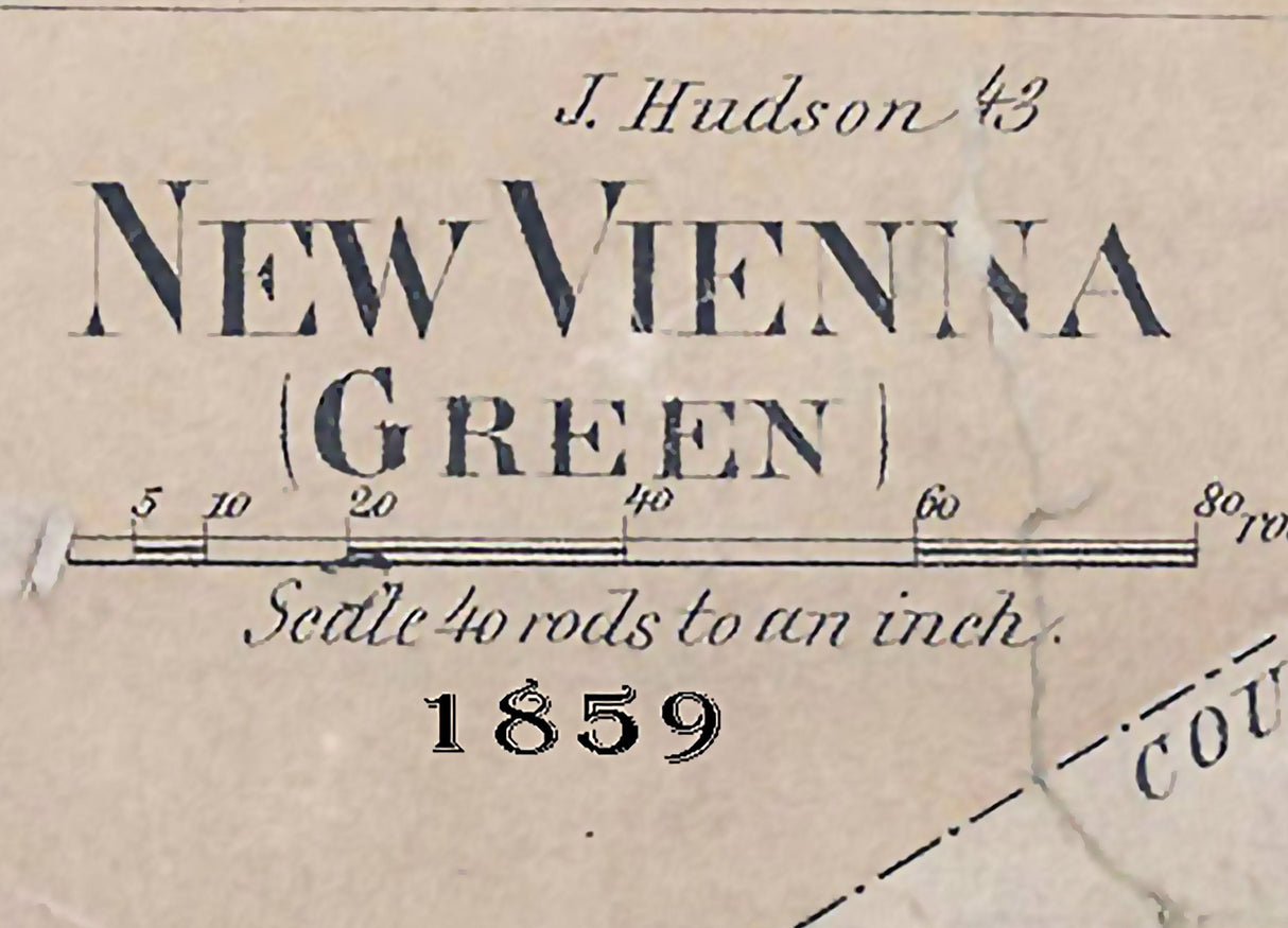 1859 Map of New Vienna Clinton County Ohio