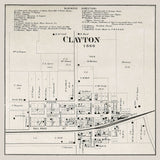 1866 Map of Clayton Hendricks County Indiana