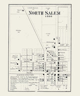 1866 Map of North Salem Hendricks County Indiana