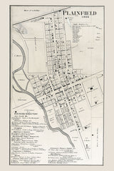 1866 Map of Plainfield Hendricks County Indiana