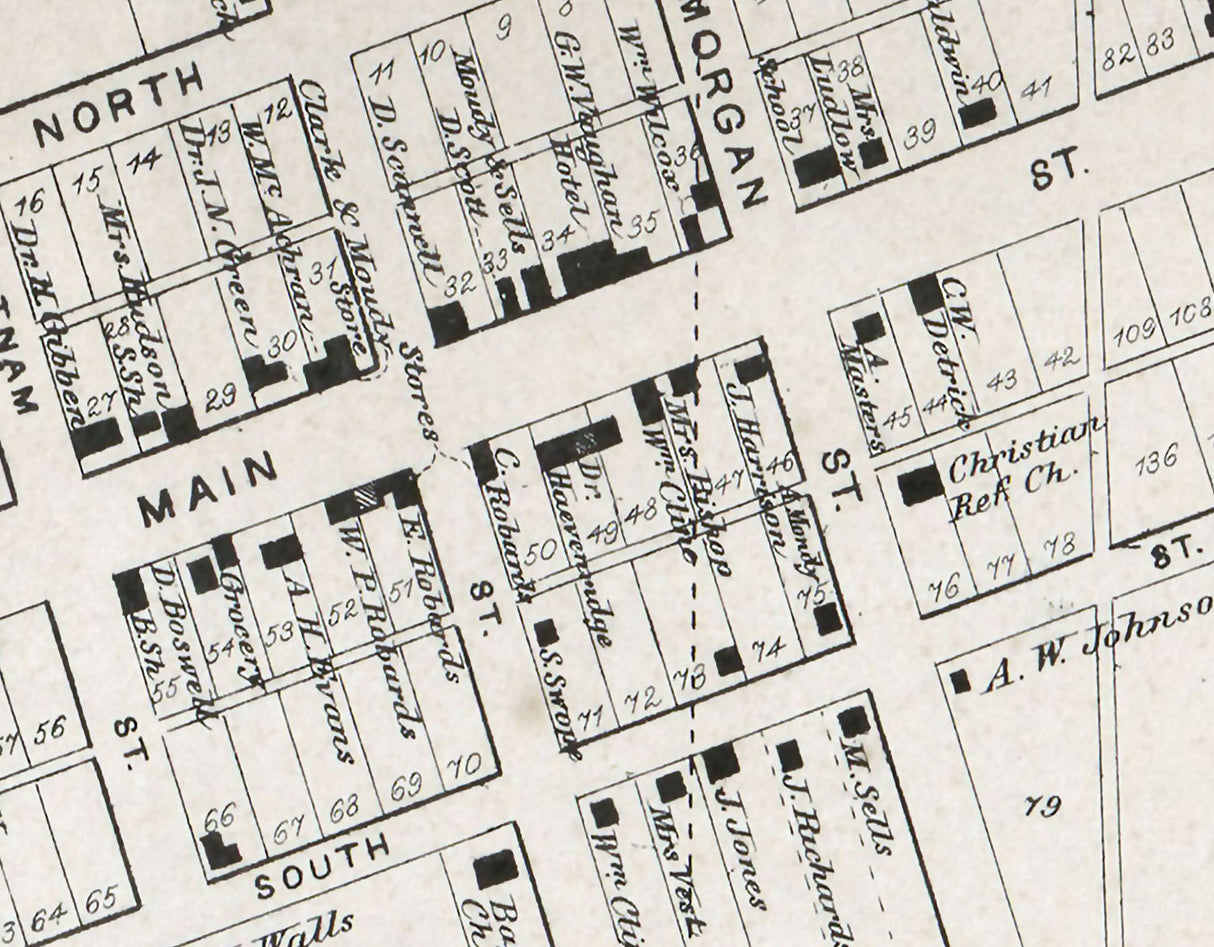 1866 Map of Stilesville Hendricks County Indiana