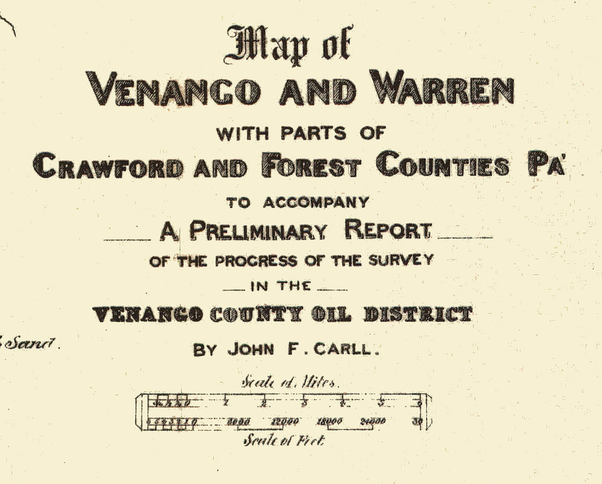 1874 Map of Venango and Warren County Oil District