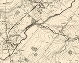 1881 Map of Sellersville Region Bucks County Pennsylvania