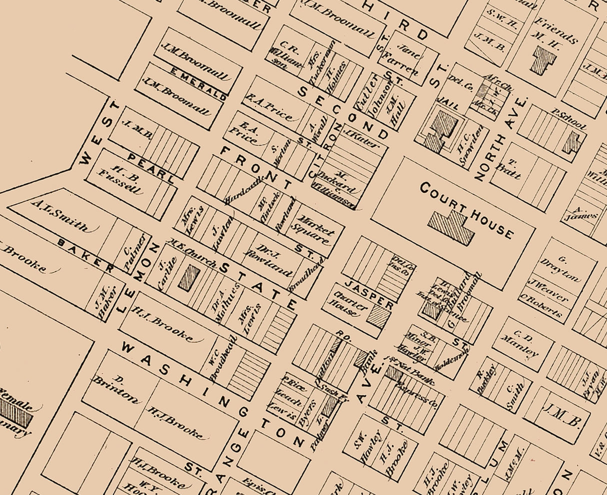 1875 Town Map of Media Delaware County Pennsylvania