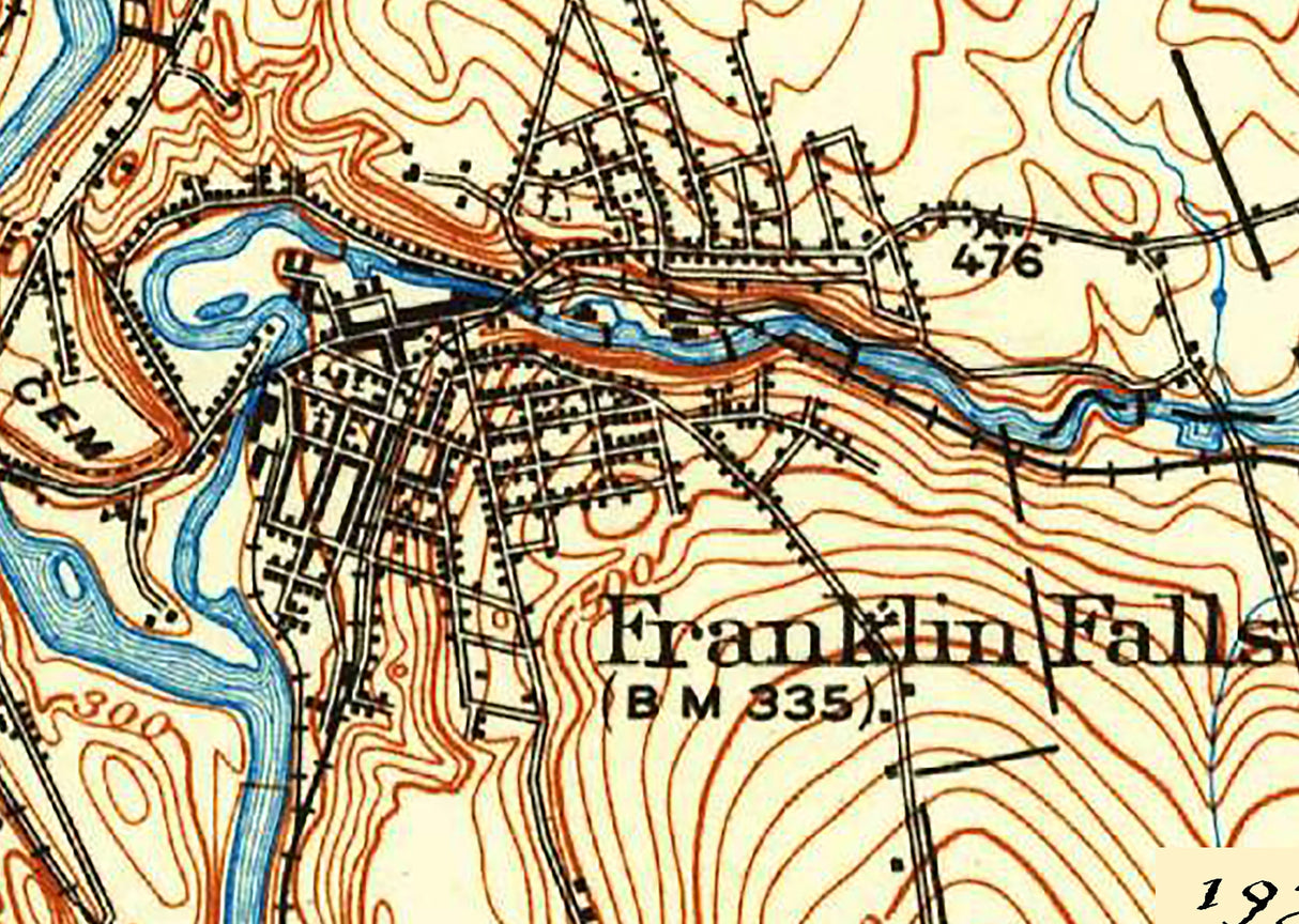 1931 Map of Webster Lake Franklin Falls New Hampshire