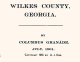 1901 Map of Wilkes County Georgia
