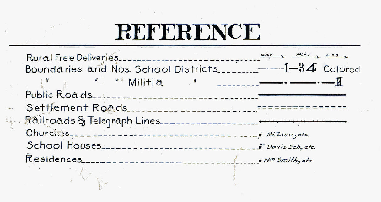 1910 Map of Franklin County Georgia