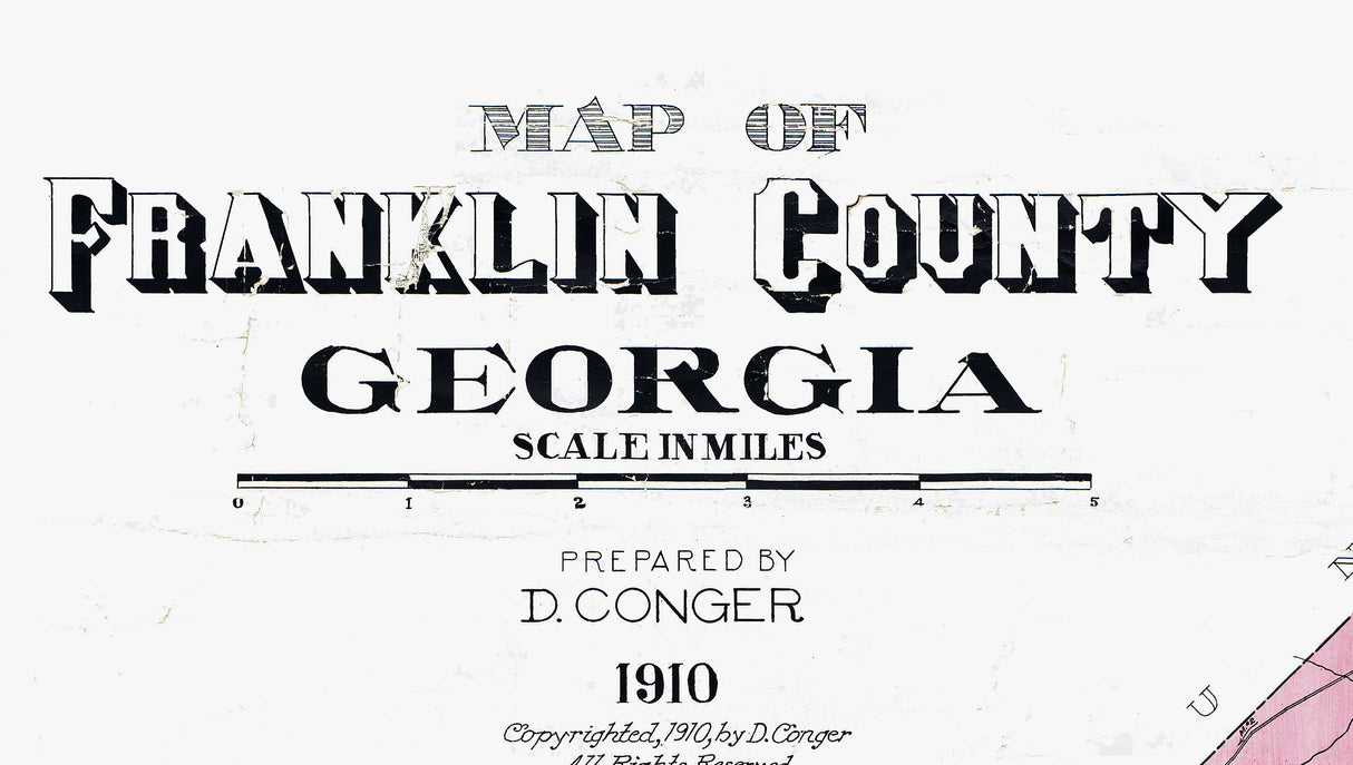 1910 Map of Franklin County Georgia