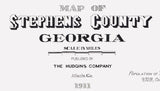 1911 Map of Stephens County Georgia