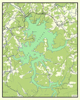 1935 Map of Blue Ridge Lake Georgia Lake Toccoa