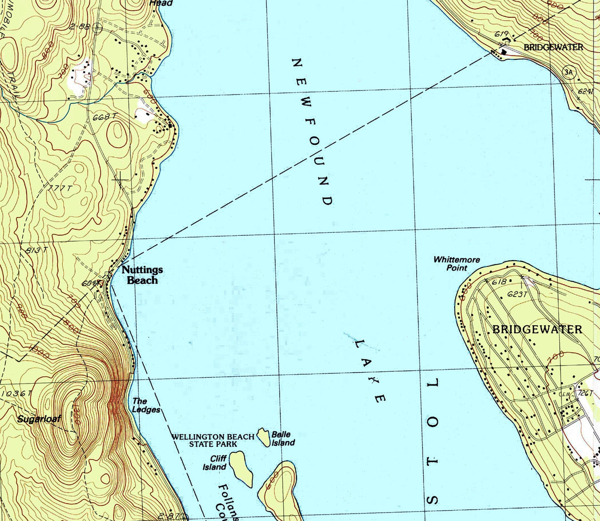 2001 Map of Newfound Lake New Hampshire