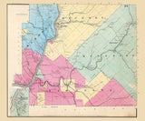 1865 Map of Harmony Hickory Kingsley and Tionesta Township Venango County Pa