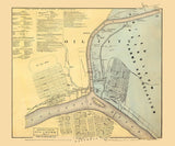 1865 Map of Oil City Venango County Pennsylvania Oil Region