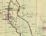 1865 Map of Oil Creek Venango County Pennsylvania Oil Region