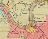 1865 Map of President Township Venango County Pennsylvania Oil Region