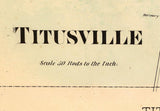 1865 Map of Titusville Venango County Pennsylvania Oil Region