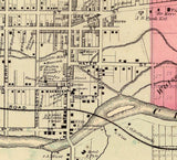 1865 Map of Titusville Venango County Pennsylvania Oil Region