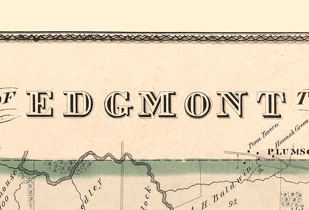 1875 Map of Edgmont Township Delaware County Pennsylvania