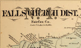1879 Map of Falls Church District Fairfax County Virginia