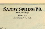 1879 Map of Sandy Spring and Brookville Montgomery County Virginia