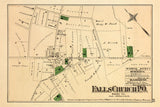 1879 Town Map of Falls Church Fairfax County Virginia