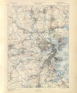 1890 Topo Map of Boston Massachusetts