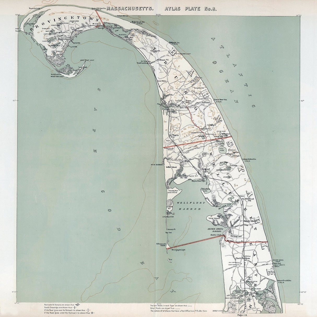 1891 Map of Barnstable County Massachusetts Provincetown