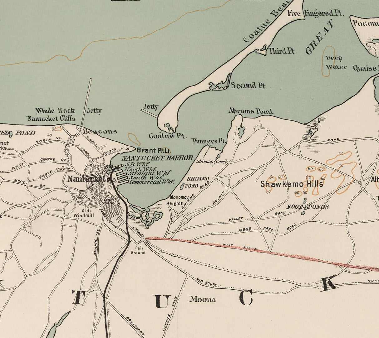 1891 Map of Nantucket Massachusetts