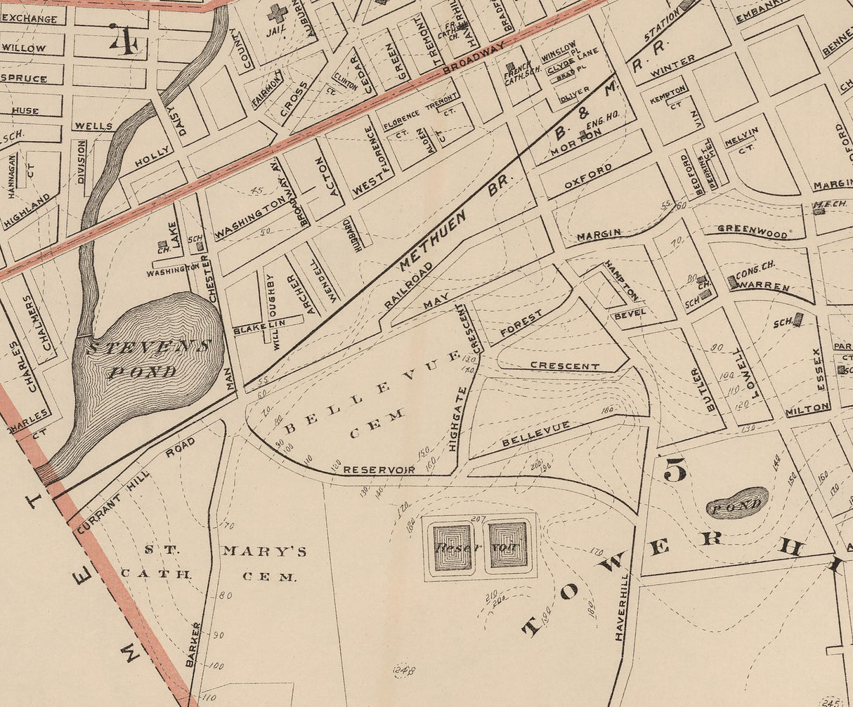 1891 Map of Lawrence Massachusetts