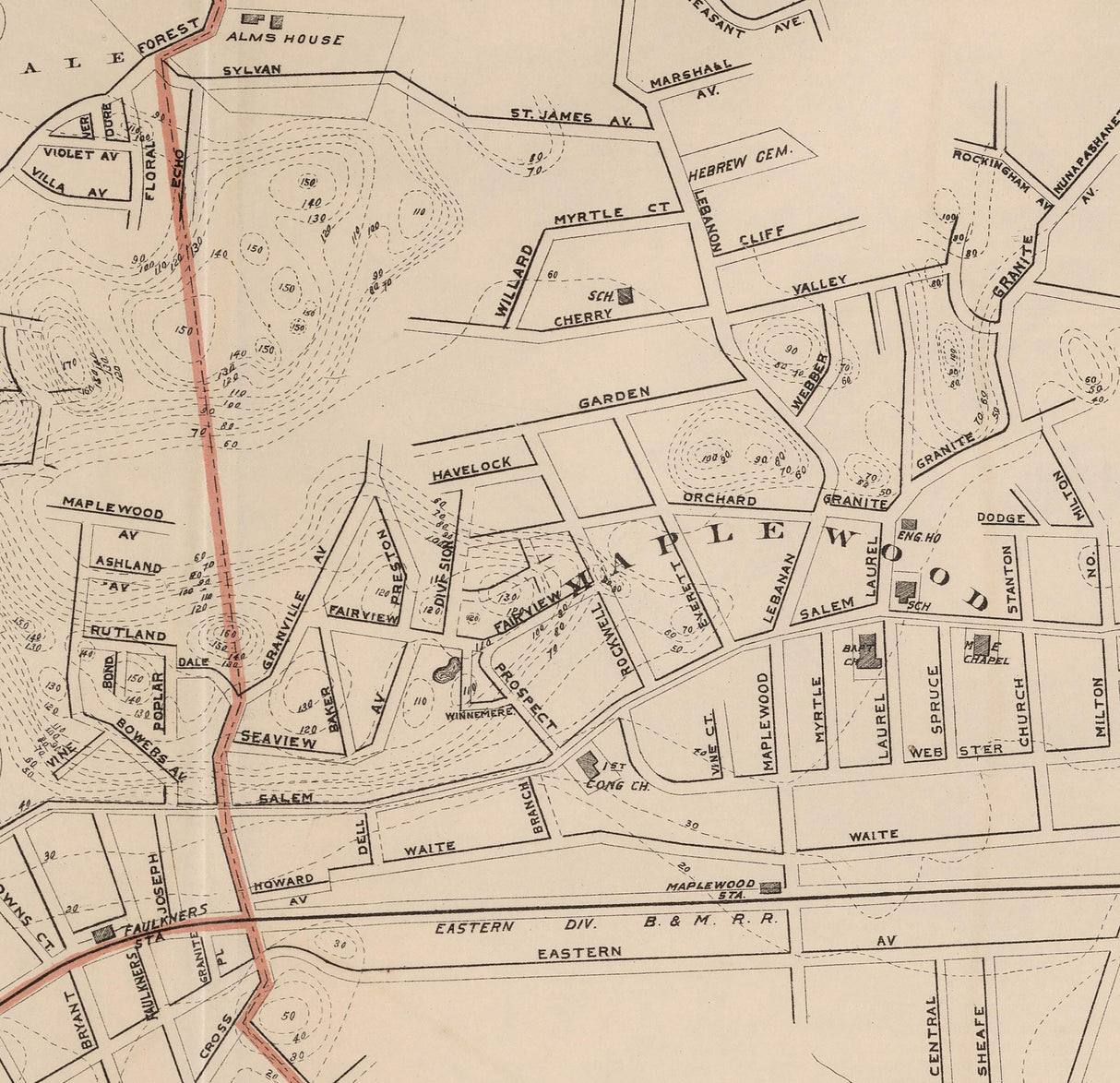 1891 Map of Malden Massachusetts