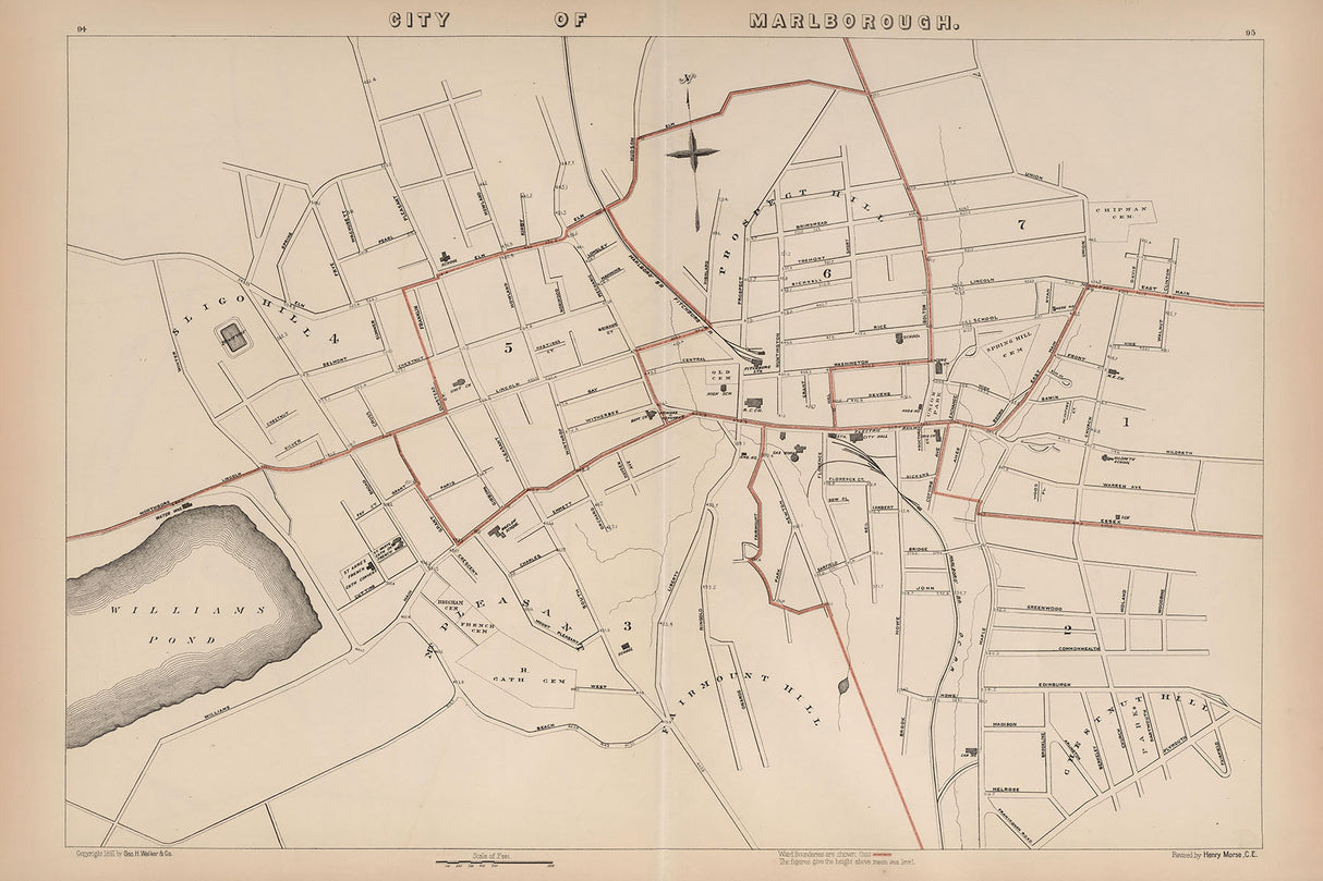 1891 Map of Marlborough Massachusetts
