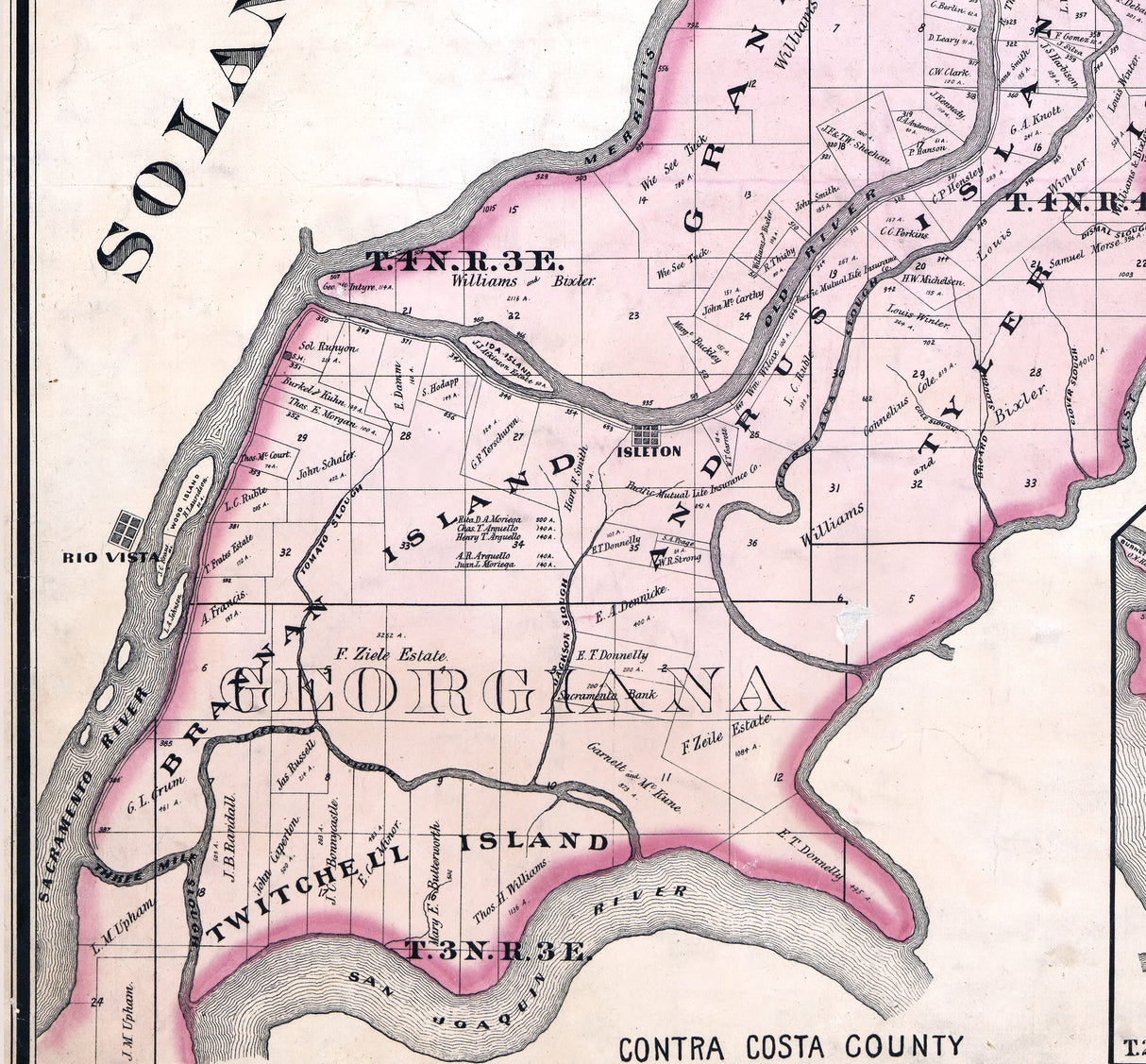 1885 Map of Sacramento County California