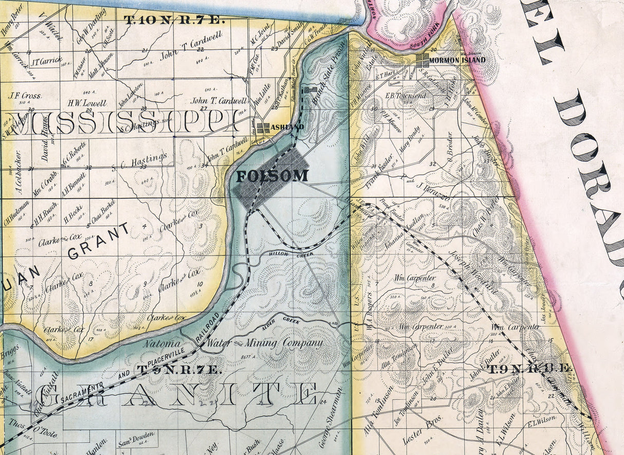 1885 Map of Sacramento County California