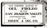 1921 Map of the San Joaquin Valley Oil Fields California