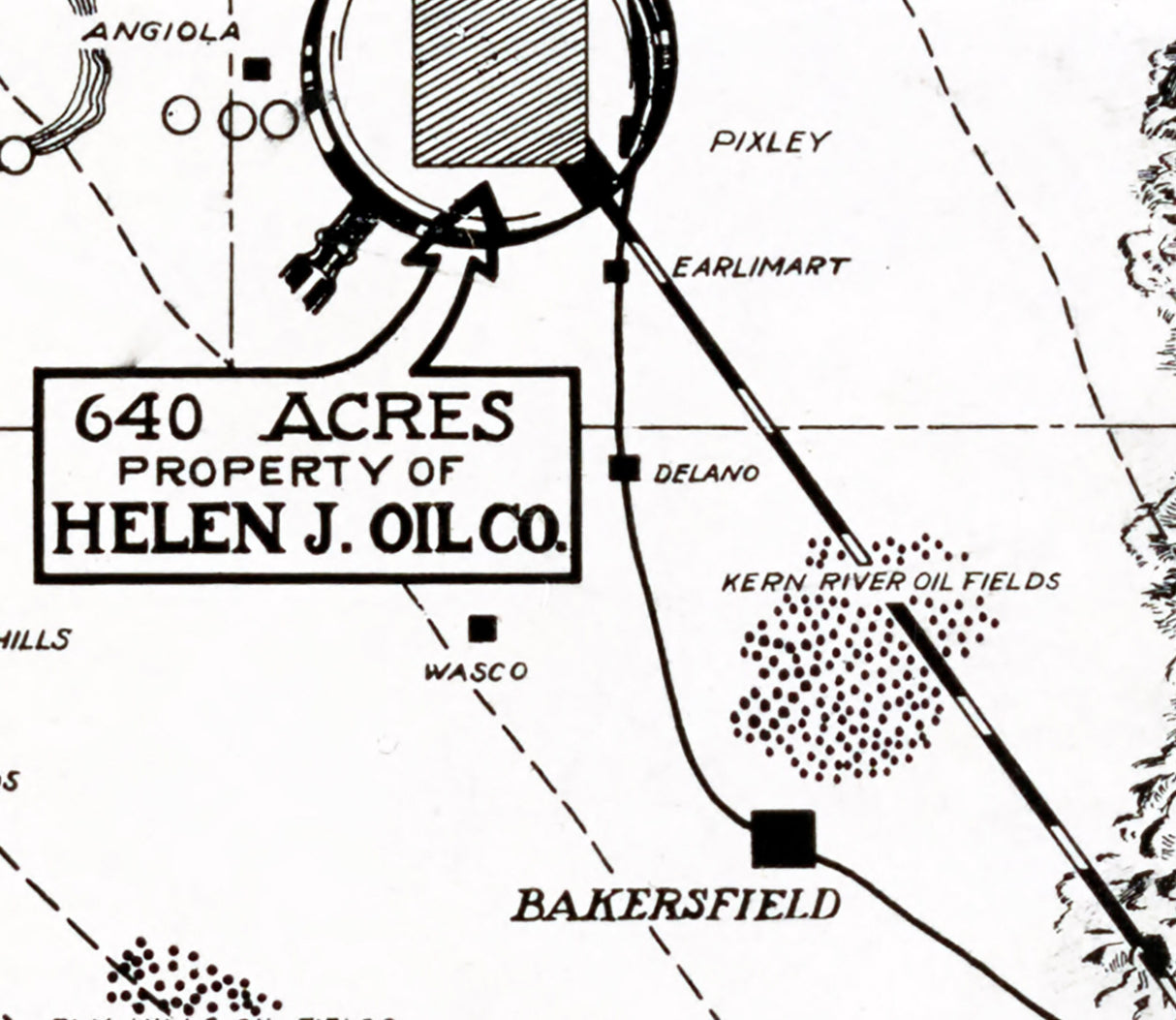 1921 Map of the San Joaquin Valley Oil Fields California