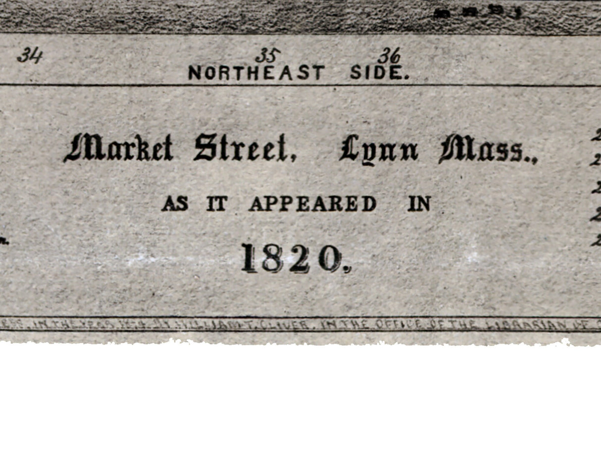 1820 Panoramic Map of Lynn Massachusetts