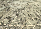 1877 Panoramic Map of Fall River Massachusetts