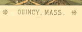 1877 Panoramic Map of Quincy Massachusetts