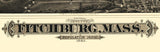 1882 Panoramic Map of Fitchburg Massachusetts