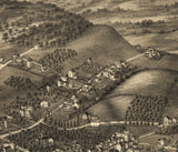 1882 Panoramic Map of Fitchburg Massachusetts